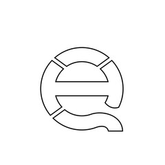 Letter q and h outline logo