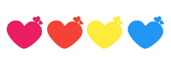 Love heart icon vector. Valentine's day romantic love symbols collection. Love concept. Design element for Valentine's day. 