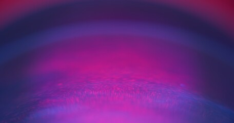 Defocused light flare. Fluorescent background. Futuristic radiance. Blur neon blue pink purple color gradient smooth glow reflection abstract wallpaper with free space.