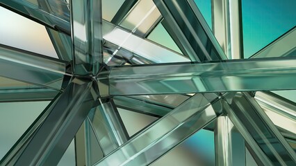 Green transparent glassy Asterisk-like Abstract, dramatic, passionate, luxurious and exclusive 3D rendering graphic design elemental background material