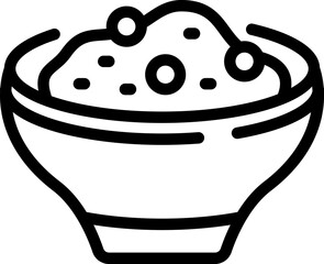 Bowl hummus icon outline vector. Plate day. Paste vegetable