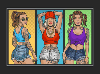 Zoomers tattoo girls colorful poster