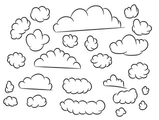 Obraz premium Hand drawing weather collection. Flat style vector illustration.