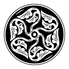 Ancient floral decorative pattern. Decorative element vector illustration. Architectural element.