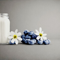 Obraz na płótnie Canvas Jogurt mit Blaubeeren