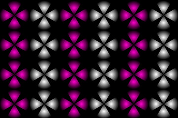 Abstract vector decorative gift bow in gradient shiny colors on black background