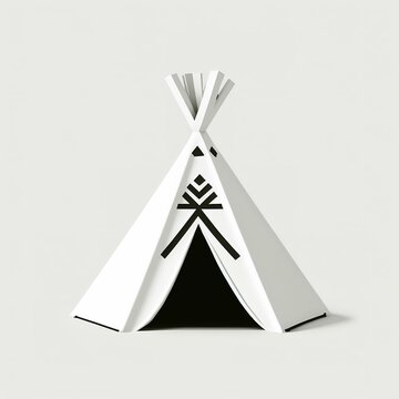 Illustration of indian teepee tent, native american culture ,made with Generative AI