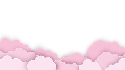 Paper cut clouds on transparent background. Design of a sky concept. PNG illustration