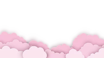 Photo sur Plexiglas Chambre denfants Paper cut clouds on transparent background. Design of a sky concept. PNG illustration