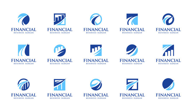 Modern financial logo. business logo template. abstract logo template. geometric financial logo template