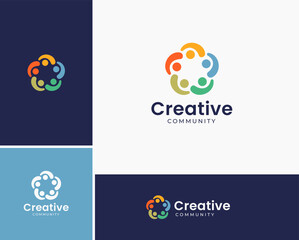 Modern creative community logo. community logo template. nonprofit organization logo template. geometric nonprofit logo template. mpodern and minimalist organization logo template