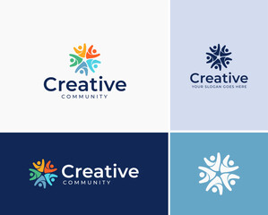 Modern creative community logo. community logo template. nonprofit organization logo template. geometric nonprofit logo template. mpodern and minimalist organization logo template