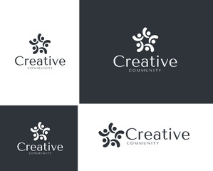 Modern creative community logo. community logo template. nonprofit organization logo template. geometric nonprofit logo template. mpodern and minimalist organization logo template