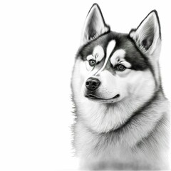 Cute dog watercolor portrait on white background,made with Generative AI