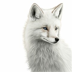 Naklejka premium Arctic fox on white background ,made with Generative AI