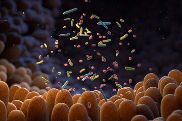 Intestinal bacteria. Microbiome - 563917403