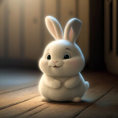 adorable cute white happy rabbit
