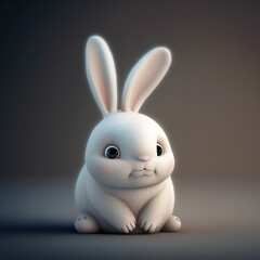 adorable cute white happy rabbit