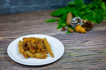 Deep fried bananas with coconut flakes topping thai snacks fragrant sweets flavor.
