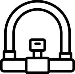 Key cycling lock icon outline vector. Safety bicycle. Rent safe