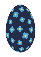 花柄のタマゴのイラスト素材