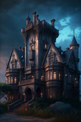 Obraz premium illustration of beautiful castles, image generated by AI