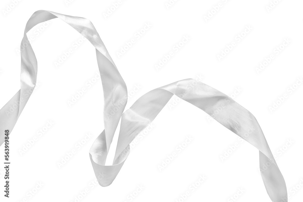 Wall mural White ribbon isolated