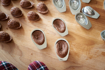 Homemade Christmas pastry baked in tin moulds