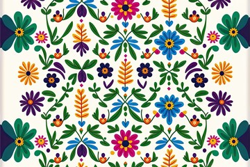 Simple yet Intricate Floral Seamless Repeat Patterns - Colorful and Elegant on White Background, HQ Image