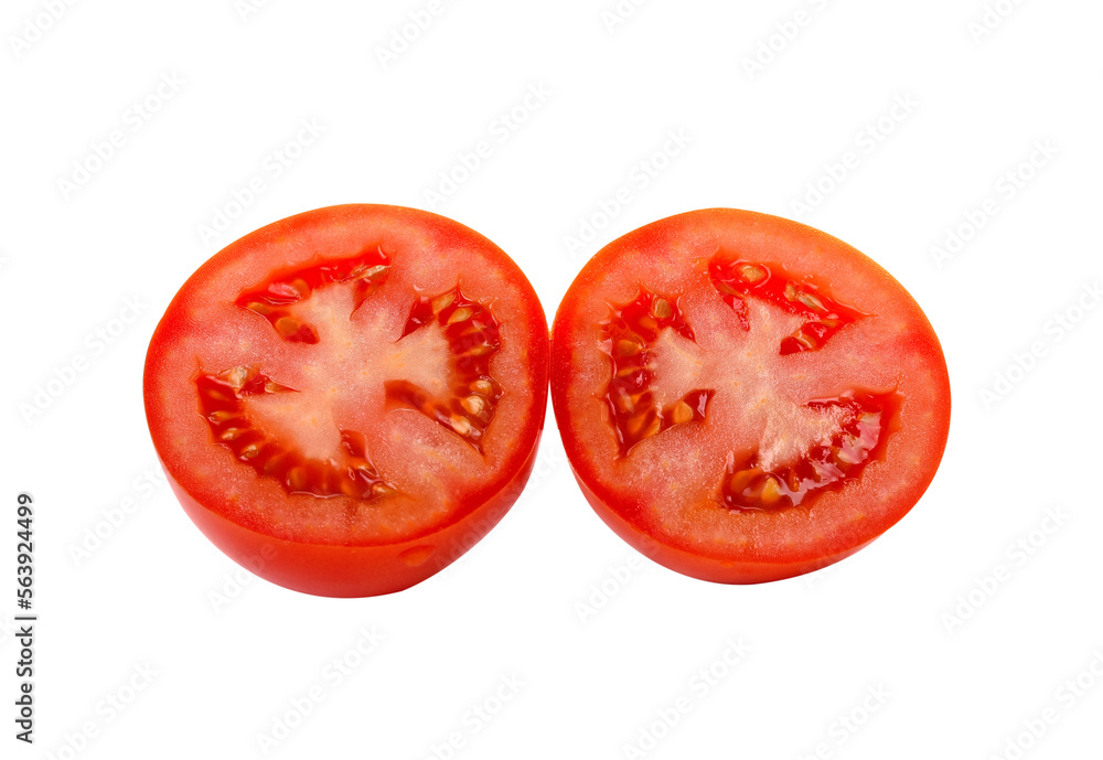 Sticker tomato cut on transparent png