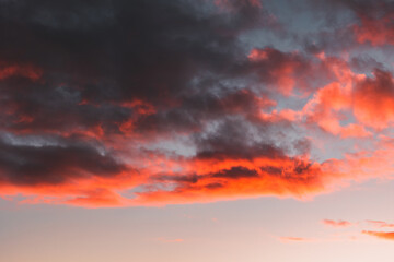 Amazing cloudy sky on a sunset