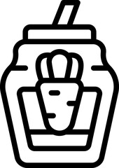 Carrot juice icon outline vector. Fruit drink. Fresh food