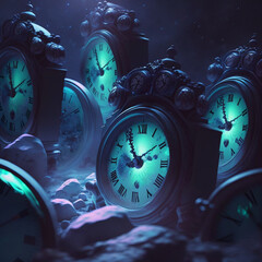 time is money concept, time , clocks in the space