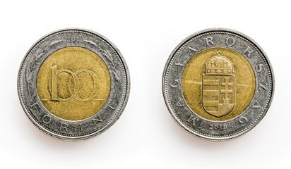 Hungarian 100 forint coin with minting date 2019