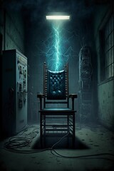 illustration,electric chair,image generated by A