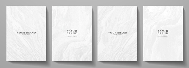 Elegant white marble texture set. Vector background collection with line pattern for cover, invitation template, wedding invite card, contemporary menu design, note book