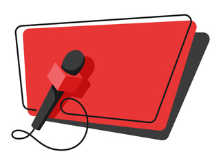 Media interview - speech bubble and microphone