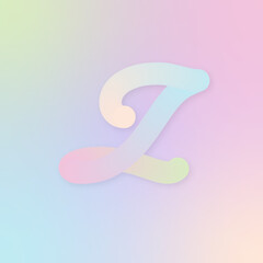 Blend Z logo Gradient background, Z 3d iridescent gradient letter