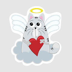 Cupid Cat Sticker Valentine
