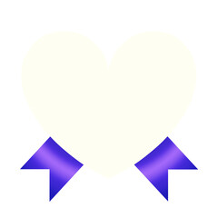 heart with blue silk ribbon