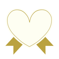 heart with  yellow ribbon