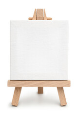 Small wooden easel with blank canvas - 563926267