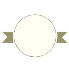 frame of gold and silver label with ribbon