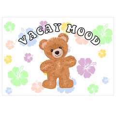 teddy bear with flowers