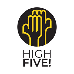 Obraz premium Vector illustration, icon and logo high five