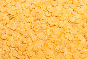 Copos de maíz. Vista superior y de cerca. Copy space