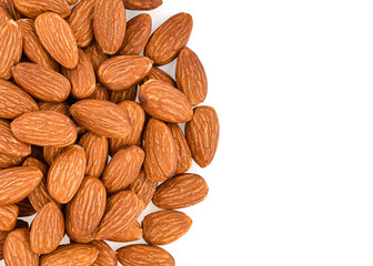 Almonds isolated on white background