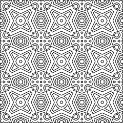 
Stylish texture with figures from lines.
Abstract geometric black and white pattern for web page, textures, card, poster, fabric, textile. Monochrome graphic repeating design. 