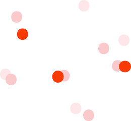 Valentine romantic pink confetti. Valentines day hand drawn element in cute cartoon doodle style, png illustration