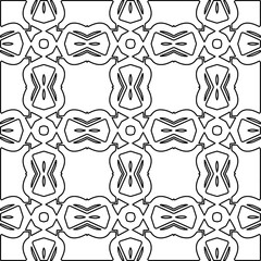 
Stylish texture with figures from lines.
Abstract geometric black and white pattern for web page, textures, card, poster, fabric, textile. Monochrome graphic repeating design. 
